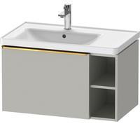D-Neo Duravit Meuble sous-lavabo suspendu, 784x440x452mm, 1 tiroir, 1 compartiment ouvert sur le côté droit, avec poignée or poli, DE4258034070000, Couleur: DÃ©cor gris bÃ©ton mat