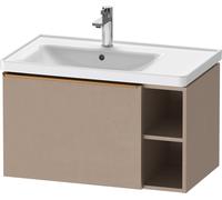D-Neo Duravit Meuble sous-lavabo suspendu, 784x440x452mm, 1 tiroir, 1 compartiment ouvert sur le côté droit, avec poignée bronze brossé, DE4258004750000, Couleur: Décor lin mat