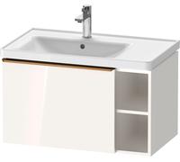 D-Neo Duravit Meuble sous-lavabo suspendu, 784x440x452mm, 1 tiroir, 1 compartiment ouvert sur le côté droit, avec poignée bronze brossé, DE4258004220000, Couleur: Décor blanc brillant