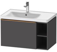 D-Neo Duravit Meuble sous-lavabo suspendu, 784x440x452mm, 1 tiroir, 1 compartiment ouvert sur le côté droit, avec poignée bronze brossé, DE4258004490000, Couleur: Décor graphite mat
