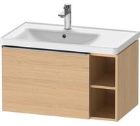 D-Neo Duravit Meuble sous-lavabo suspendu, 784x440x452mm, 1 tiroir, 1 compartiment ouvert sur le côté droit, avec poignée acier inox brossé, DE4258070300000, Couleur: Décor chêne naturel mat