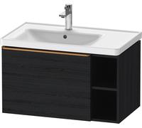 D-Neo Duravit Meuble sous-lavabo suspendu, 784x440x452mm, 1 tiroir, 1 compartiment ouvert sur le côté droit, avec poignée bronze brossé, DE4258004160000, Couleur: Décor chêne noir mat