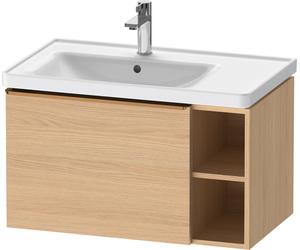 D-Neo Duravit Meuble sous-lavabo suspendu, 784x440x452mm, 1 tiroir, 1 compartiment ouvert sur le côté droit, avec poignée bronze brossé, DE4258004300000, Couleur: Décor chêne naturel mat