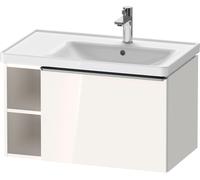 D-Neo Duravit Meuble sous-lavabo suspendu, 784x440x452mm, 1 tiroir, 1 compartiment ouvert sur le côté gauche, avec poignée acier inox brossé, DE4257070220000, Couleur: Décor blanc brillant