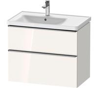 D-Neo Duravit Meuble sous-lavabo suspendu, 784x625x452mm, 1 tiroir, avec poignée acier inox brossé, DE4357070220000, Couleur: Décor blanc brillant
