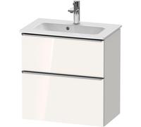 D-Neo Duravit Meuble sous-lavabo suspendu, Compact, 610x625x372mm, 1 tiroir, avec poignée acier inox brossé, DE4368070220000, Couleur: Décor blanc brillant