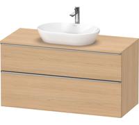 D-Neo Duravit Meuble sous-vasque sur console suspendu, 1200x664x550mm, 1 tiroir, 1 tiroir, avec poignée acier inox brossé, DE4969070300000, Couleur: Décor chêne naturel