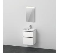 D-Neo Ensemble pour meuble, lavabo pour meuble avec meuble sous lavabo suspendu et miroirs LED, 500x400mm, DE0143018180000, Couleur: Décor blanc mat