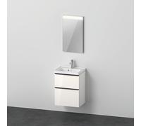 D-Neo Ensemble pour meuble, lavabo pour meuble avec meuble sous lavabo suspendu et miroirs LED, 500x400mm, DE0143022220000, Couleur: Décor blanc brillant