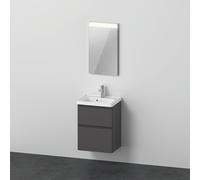 D-Neo Ensemble pour meuble, lavabo pour meuble avec meuble sous lavabo suspendu et miroirs LED, 500x400mm, DE0143049490000, Couleur: Décor graphite mat