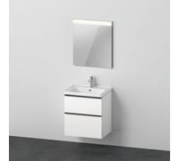 D-Neo Ensemble pour meuble, lavabo pour meuble avec meuble sous-lavabo suspendu et miroirs LED, 600x480mm, DE0144018180000, Couleur: Décor blanc mat