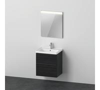 D-Neo Ensemble pour meuble, lavabo pour meuble avec meuble sous-lavabo suspendu et miroirs LED, 600x480mm, DE0144016160000, Couleur: Décor chêne noir mat