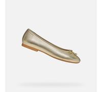 Geox Femme D New Palmaria F Ballet Flat, Lt Gold Cream, 36.5 EU