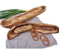 D.O.M. Bol à pain rustique en bois d'olivier en différentes longueurs (40-45 cm)