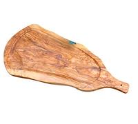 D.O.M. Planche à découper en bois d'olivier massif, 4 tailles, gravure possible (longueur 40 cm avec gravure), longueur 45-49 cm, gravure jusqu'à 30 lettres)