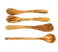 Couverts de Cuisine Bois D 'ol Ivier 4tlg. Avec pour Salade Cuillère Spatule en