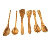 D.O.M. Set de cuisine de 6 pièces en bois d'olivier.