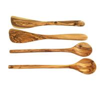 D.O.M. Set de cuisine en bois d'olivier 4 pièces 2 x 2.