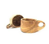 D.O.M. Tasse en bois d'olivier - Gravure possible (tasse avec gravure jusqu'à 10 lettres)