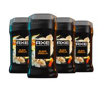 D odorant en stick AXE Fine Fragrance Collection Vanille noire aux huiles essentielles d'orange et de bois de santal, paquet de 4, fra cheur 72 h