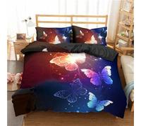 D Papillon Housse De Couette X Cm ¿¿Toiles Pour Filles Avec Fermeture ¿¿Clair Parure De Lit Ultra Doux Microfibre Hypoallerg¿¿Nique Et Taies D'oreiller (X Cm,Orange)
