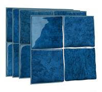 D-PBS2 Lot de 4 autocollants muraux 3D imperméables en vinyle pour cuisine, salle de bains et salons, design géométrique rétro, à décoller et à installer, finition époxy brillante (D-PBS2)