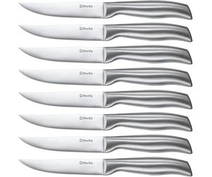 D.Perlla Couteau à Steak, Ensemble de Couteaux à Steak à Lame Droite Extra Tranchante, Couteau à Steak Professionnel à Bord Droit Pour la Table de Cuisine, 23.1 CM