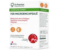 D.PLANTES - Fer Microencapsulé - Complexe Expert - Complément Alimentaire - Réduction de la Fatigue & Système Immunitaire & Vitalité - Fabriqué en France - 60 Gélules d'Origine Végétale