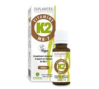 D.PLANTES - Vitamine K2 MK7 - Complément Alimentaire - Ossature Normale, Coagulation Sanguine - Origine Végétale - Certifiée Vegan - 15 ml