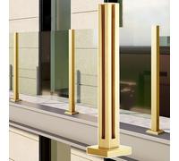 D Poteaux de garde-corps carrés en acier inoxydable - Système moderne de sécurité pour intérieur/extérieur pour balcons, terrasses et cours - Kits de panneaux de clôture Slish