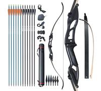 D&Q Arc Recourbé de Takedown et tir à l'arc Arc et Fleche Adulte Riser en Alliage D'aluminium Main Droite pour la Pratique de Chasse (Noir, 40lbs)