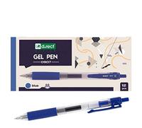 D.RECT 0907 Lot de 12 stylos à bille avec grip caoutchouté Bleu