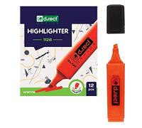D.RECT 1128 Lot de 12 surligneurs à pointe biseautée Orange