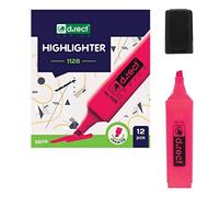 D.RECT 1128 Lot de 12 surligneurs à pointe biseautée Rose