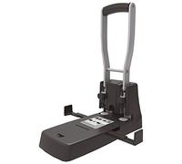 D.RECT 1500 - Perforateur 2 trous grande Capacité | Capacité de 150 feuilles | Perforateur en Métal, Couleur noire | Réglette de guidage avec marquages des formats