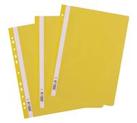 D.RECT | 25 Pièces Classeur Plat A4 perforé en plastique | Avec couvercle frontal transparent | Reliures en plastique à feuilles mobiles en film PP | Perforé - Euro Perforation Vert Clair