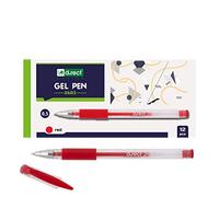 D.RECT 2603 Lot de 12 stylos à encre gel avec grip caoutchouté Rouge