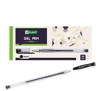 D.RECT 3006 Lot de 12 stylos à encre gel avec manche ergonomique et boîtier transparent Noir