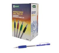 D.RECT 311 Lot de 12 stylos à bille avec grip ergonomique pour bureau et ménage Largeur de trait 0,7 mm Bleu