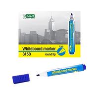 D.RECT 3150 Lot de 12 marqueurs pour tableau blanc et tableau blanc effaçable à sec Pointe ronde Bleu