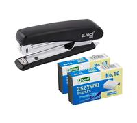 D.RECT 5221 Agrafeuse de Bureau avec 2.000 Agrafes, Capacité 20 Feuilles - Agrafeuse de Table, Noir