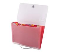 D.RECT | 5540 | Pochette Trieur | Trieur Document, Scolaire, Alphabétique | Extensible Pochettes pour Documents | Trieur 12 Compartiments | l'école, le bureau, la maison | Format A4 - Rouge