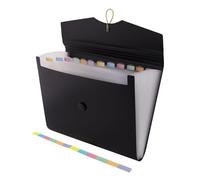 D.RECT 5580 - Trieur Extensible 12 Poches A4 | Extensible Classeur Documents | Accordéon Classeur Pochettes Porte-documents, Rangement Papier Administratif Noir