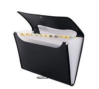 D.RECT 5590 - Trieur Extensible 12 Poches A4 | Extensible Classeur Documents | Accordéon Classeur Pochettes Porte-documents rouge Noir