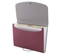 D.RECT 5888 Classeur à compartiments pour documents - Avec compartiments - 12 compartiments A4 - Rouge - 7540