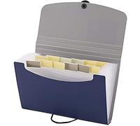 D.RECT 5888 - Trieur extensible - 12 compartiments pour reçus, dossiers, factures - Format A6 - Bleu