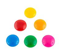 D.RECT - 6 Aimants pour Tableau Blanc, 30 mm, Ronds, recouverts de Plastique 9174 Multicolore Standard