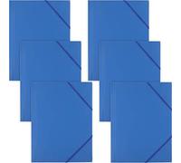 D.RECT | 6 pièces | Reliure | Chemise Postale en Plastique/PP Avec Bande Élastique | Chemise Élastique en Plastique Pour DIN | A4 | Bleu 009084