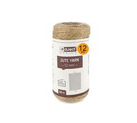 D.RECT 800197 Cordon en Jute Naturel Marron 50 m - 12 pièces | Cordon d'emballage pour Cadeau, Bricolage, Décoration, 1,2 mm d'épaisseur