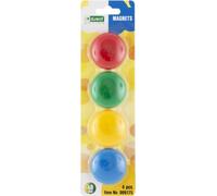 D.RECT - Aimants | pour tableau magnétique et réfrigérateur | ronds & colorés | très forts | pour supports métalliques | Ø40mm - 4 pièces